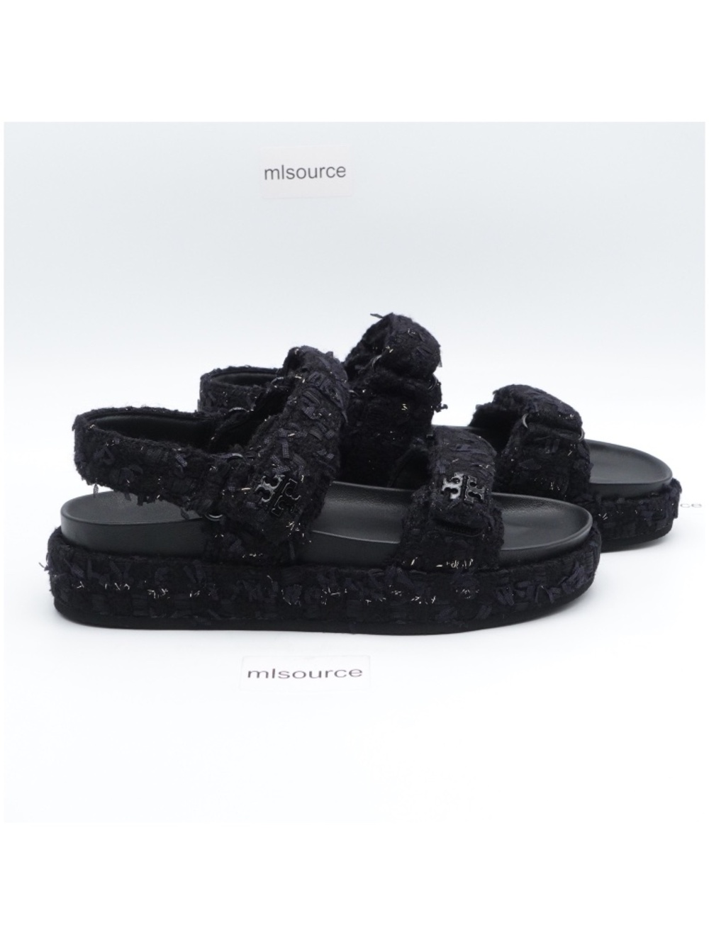 NEW Women's Tory Burch Kira Sport Boucle Tweed Platform Sandals 177229-001 - Picture 2 of 14